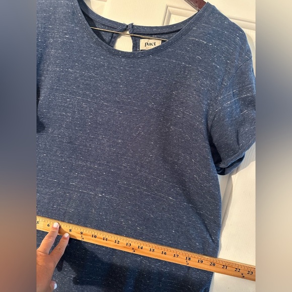 PACT M Heathered Blue 100% Organic Cotton Short Sleeve T Shirt Shift Dress CLEAN - Picture 11 of 11
